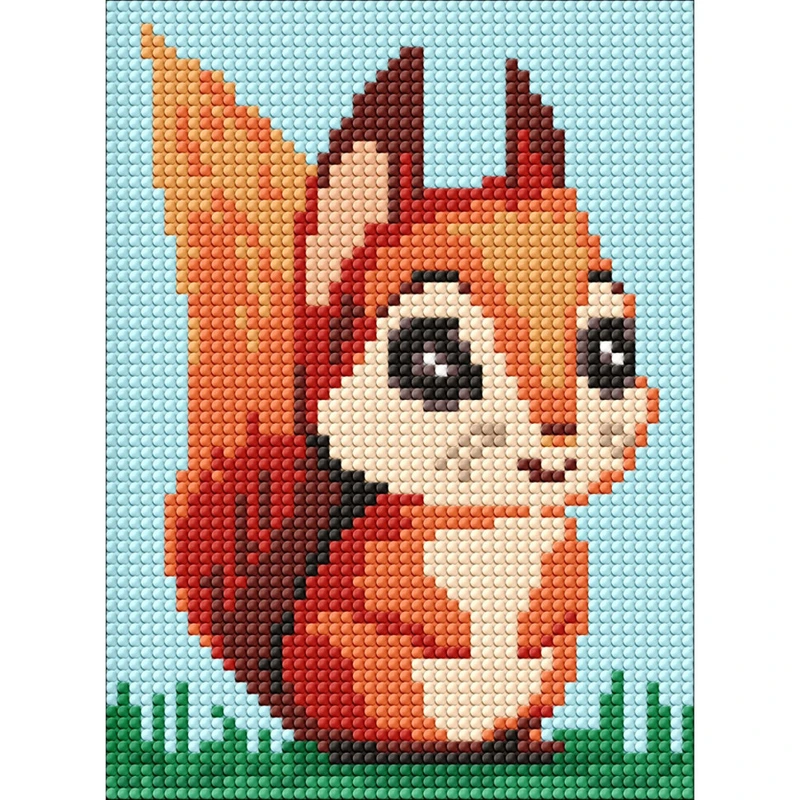 Алмазна мозаїка без підрамника для дітей "Чарівна білочка" AMM1031, 15х20 см