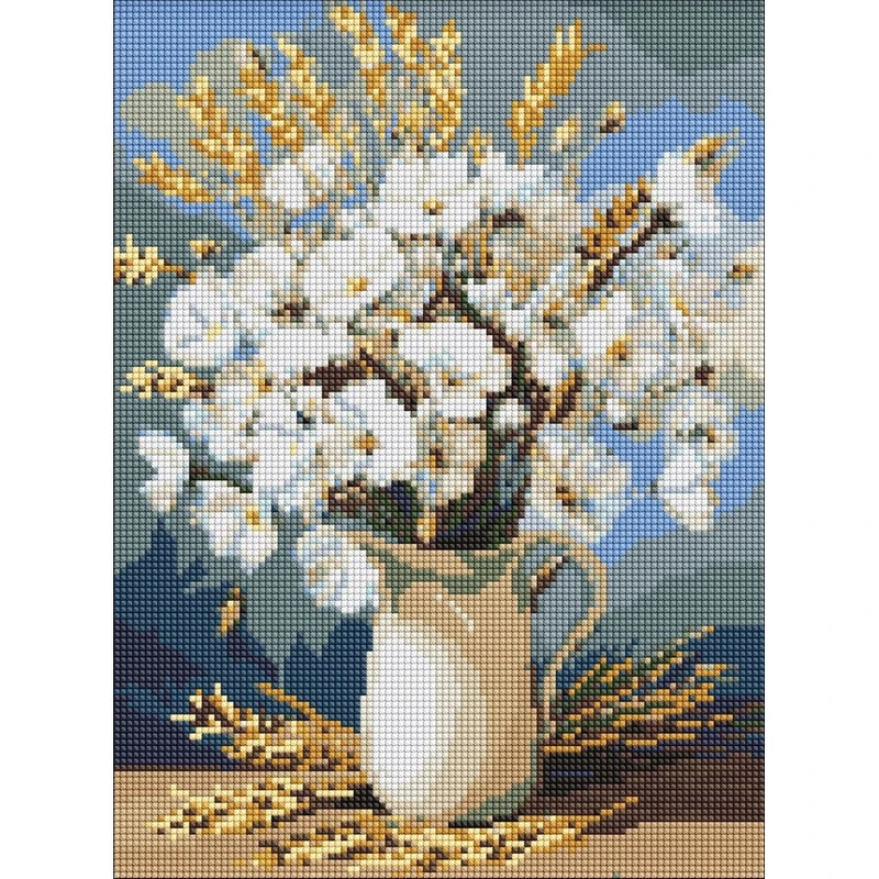 Алмазна мозаїка "Білі маки і пшениця" ©art_selena_ua AMO20053, 30х40 см — Ideyka