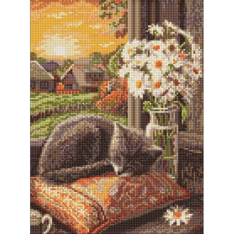 Алмазна мозаїка "Котячий сон" ©art_selena_ua AMO20304, 30х40 см