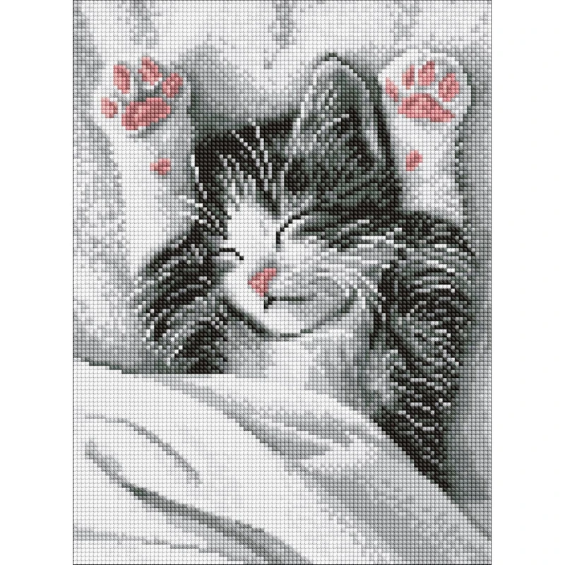 Алмазна мозаїка "Муркотливий ранок" ©art_selena_ua AMO20204, 30х40 см — Ideyka