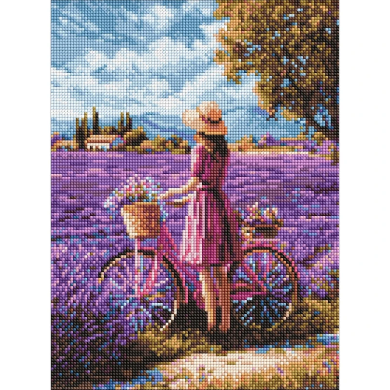 Алмазна мозаїка "Поле з лавандою" ©art_selena_ua AMO20298, 30х40 см