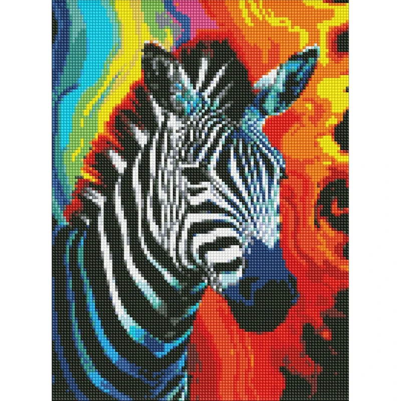Алмазна мозаїка "Райдужна зебра" ©art_selena_ua AMO7864, 30х40см