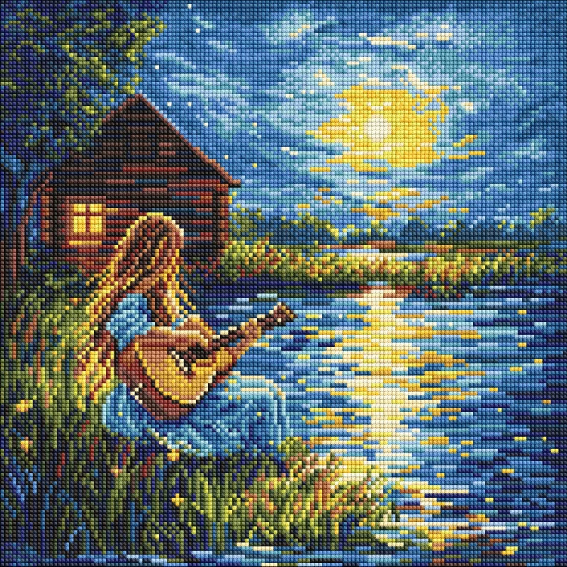 Алмазна мозаїка "Звуки у темряві" AMO8229, 40х40 см