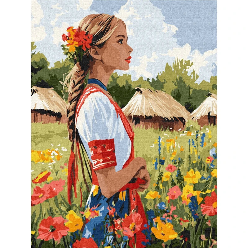 Картина за номерами "Гарна українка" KHO8485, 30х40 см — Ideyka