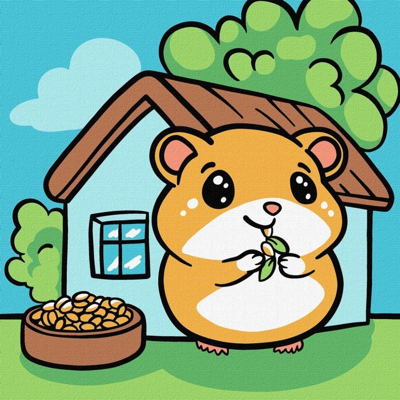 Картина за номерами "Хом'ячок" ©art_selena_ua KHO6296, 25х25 см