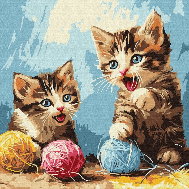 Картина за номерами "Клубочки" ©art_selena_ua KHO6721, 30х30 см — Ideyka