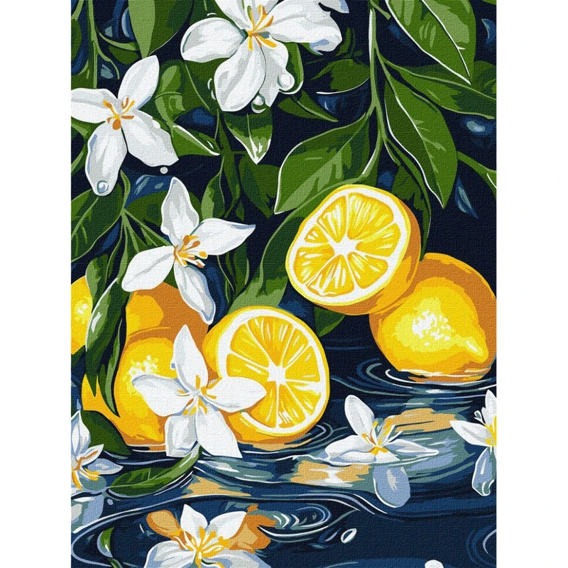 Картина за номерами "Лимон у розрізі" ©art_selena_ua KHO5733, 30х40 см — Ideyka