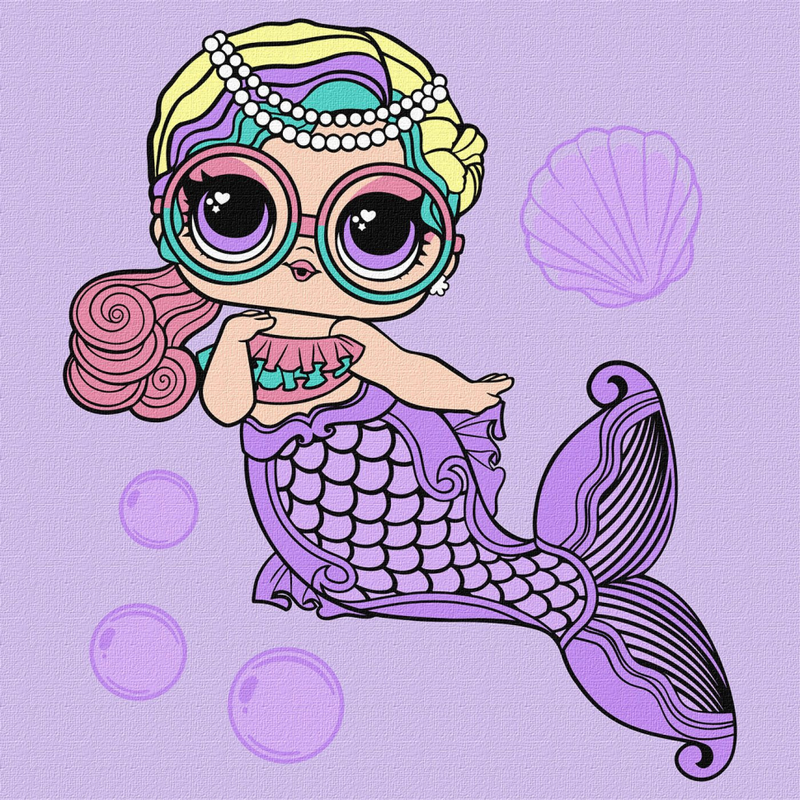 Картина за номерами "L.O.L. Surprise! Mermaids Miss Sea" KHO6263, 40х40 см