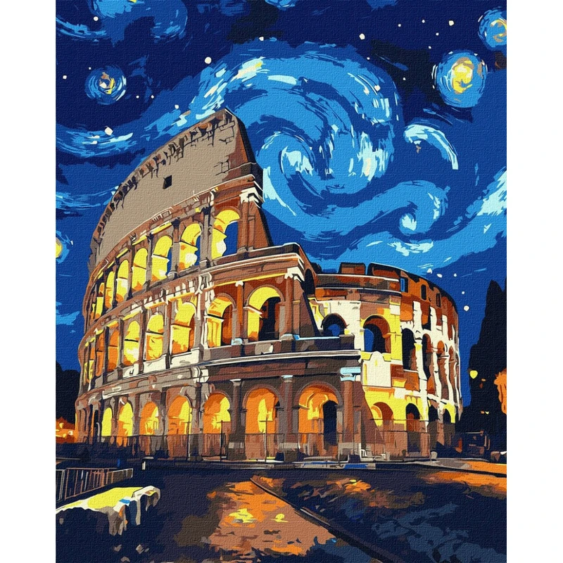 Картина за номерами "Ніч у Римі" ©art_selena_ua KHO3668, 40х50 см