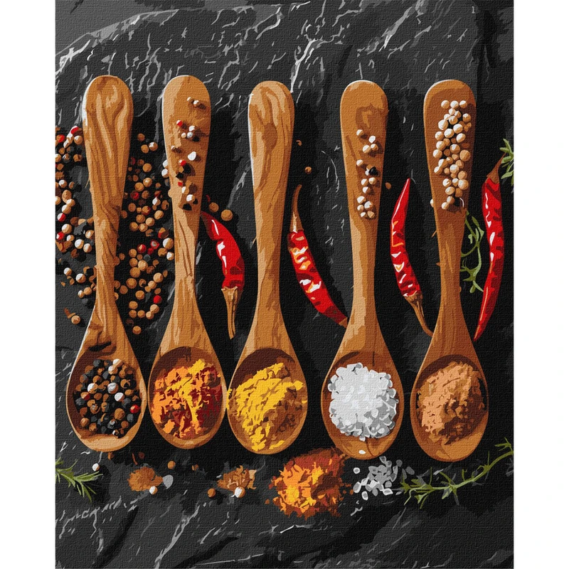 Картина за номерами "Різноманітні спеції" KHO5690 40х50см