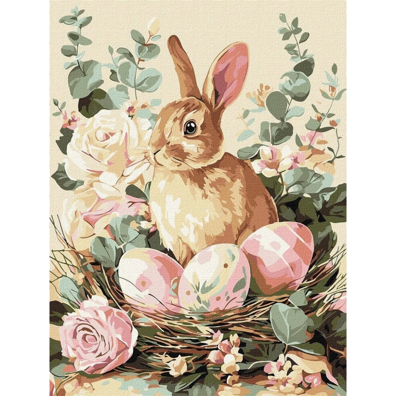 Картина за номерами "Святковий кролик" ©art_selena_ua KHO5184, 30х40 см