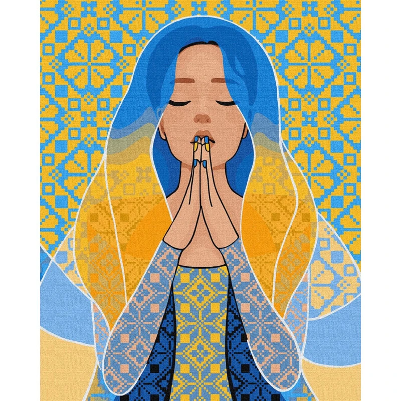 Картина за номерами "З благанням у серці" ©mosyakart Ідейка KHO2678 40х50 см