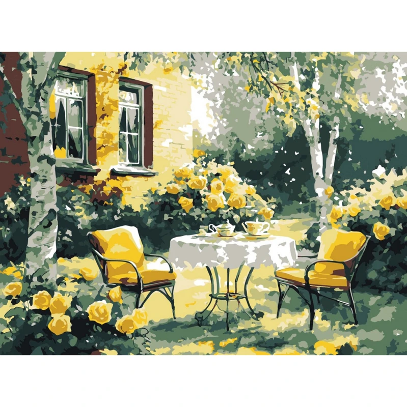 Картина за номерами "Затишний дворик" ©art_selena_ua KHO6374, 30х40 см