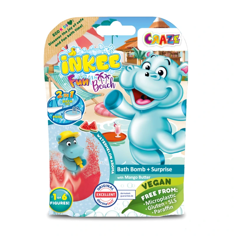 Ароматна бомбочка для ванни з іграшкою Inkee - БЕГЕМОТИКИ (у диспл., в асорт.) — Inkee