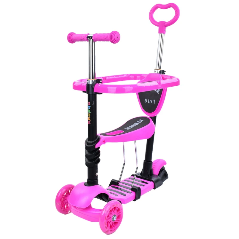 Самокат дитячий 3-х колісний 5 в 1 JR3-103-P, до 25 кг — iTrike