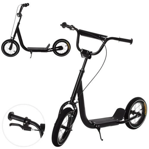 Самокат великі два колеса SR 2-046 з ручним гальмом  Чорний — iTrike