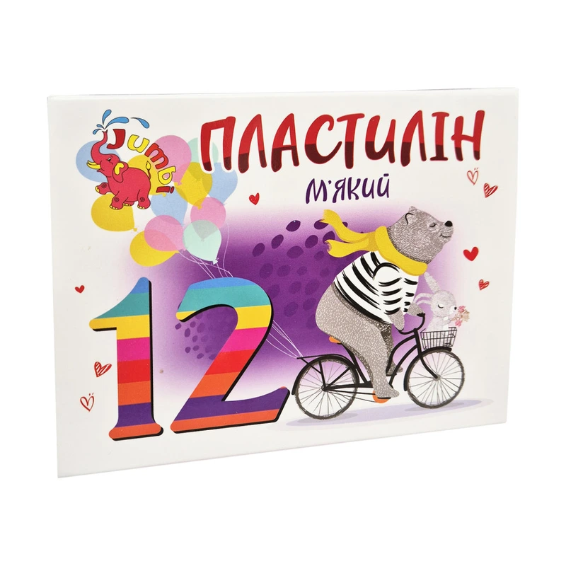 Дитячий м'який пластилін КТ 230604, 12 кольорів — Jumbi
