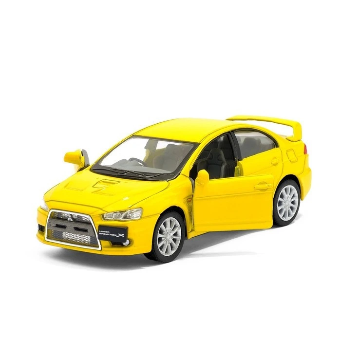 Автомодель легкова MITSUBISHI LANCER EVOLUTION X 1:36, 5" KT5329W  Жовтий — Kinsmart