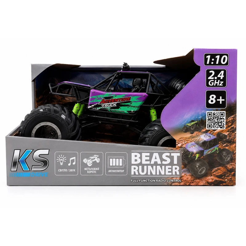 Автомобіль KS DRIVE на р/к - BEAST RUNNER (2.4 GHz, акум. 7.4 V, бузковий) — KS Drive