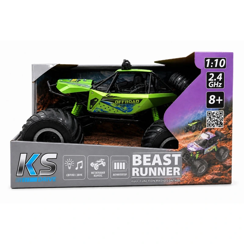 Автомобіль KS DRIVE на р/к - BEAST RUNNER (2.4 GHz, акум. 7.4 V, зелений) — KS Drive