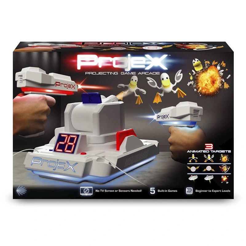 Ігровий набір для лазерних боїв - ПРОЕКТОР LASER X ANIMATED (2 ігр. бластери, 3 слайда-цілі)