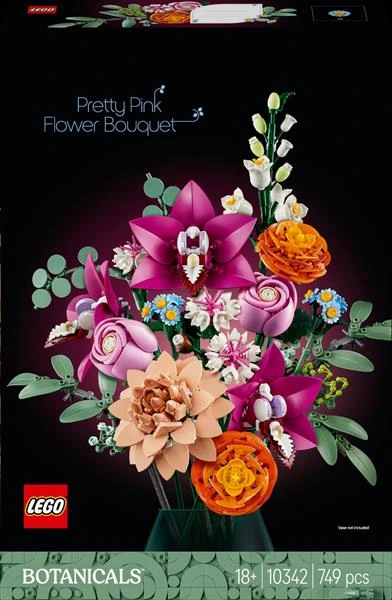 Конструктор LEGO Botanicals Милий рожевий букет квітів 749 деталей (10342) — LEGO