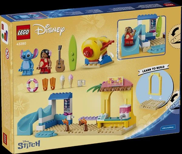 Конструктор LEGO® Disney Веселощі на пляжі з Ліло і Стічем, 113 деталей (43280) — LEGO