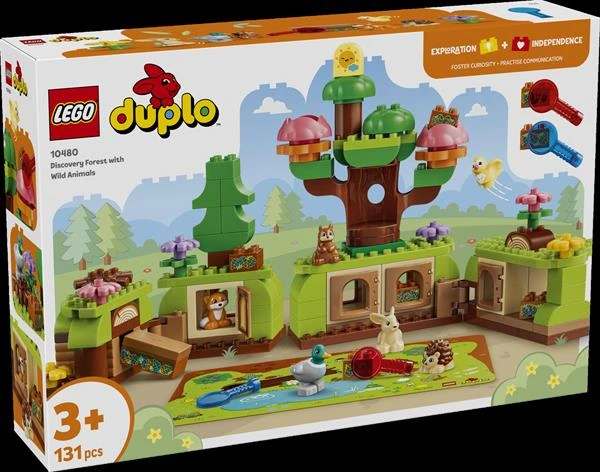 Конструктор LEGO® DUPLO® Ліс відкриттів із дикими тваринами, 131 деталь (10480) — LEGO