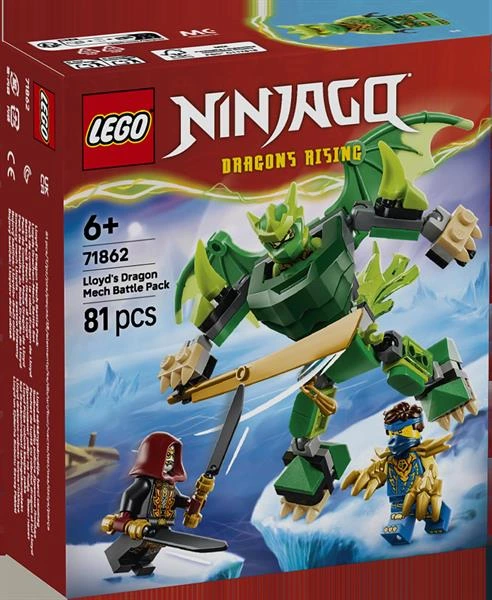 Конструктор LEGO® NINJAGO® Бойовий набір робота Дракона Ллойда Іграшка, 81 деталь (71862)