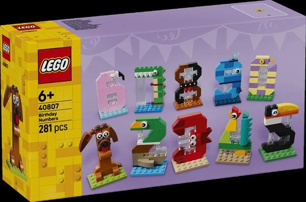 Конструктор LEGO® Цифри на день народження Тваринний декор, 281 деталь (40807) — LEGO