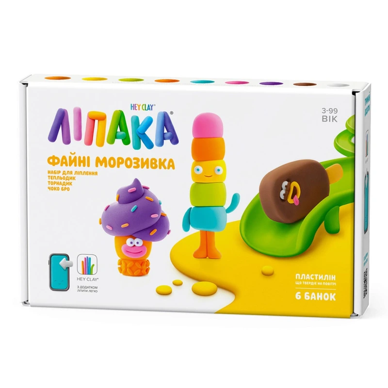 Дитячий набір пластиліну "Класне морозиво" Lipaka 60056-UA01 самостійно твердне — Lipaka