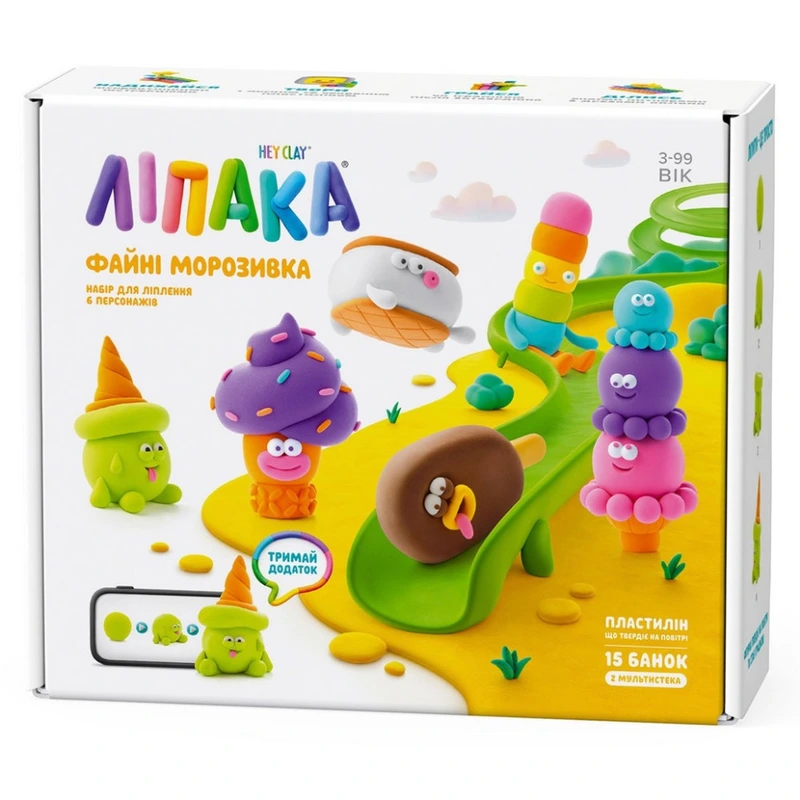Меганабір пластиліну "Файні морозивка" ЛІПАКА 15029-UA01 самостійно твердіє