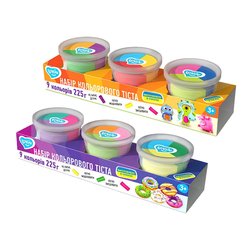 Набір для ліплення із тістом "3 cups Multi-colored" Lovin 41188 — Lovin