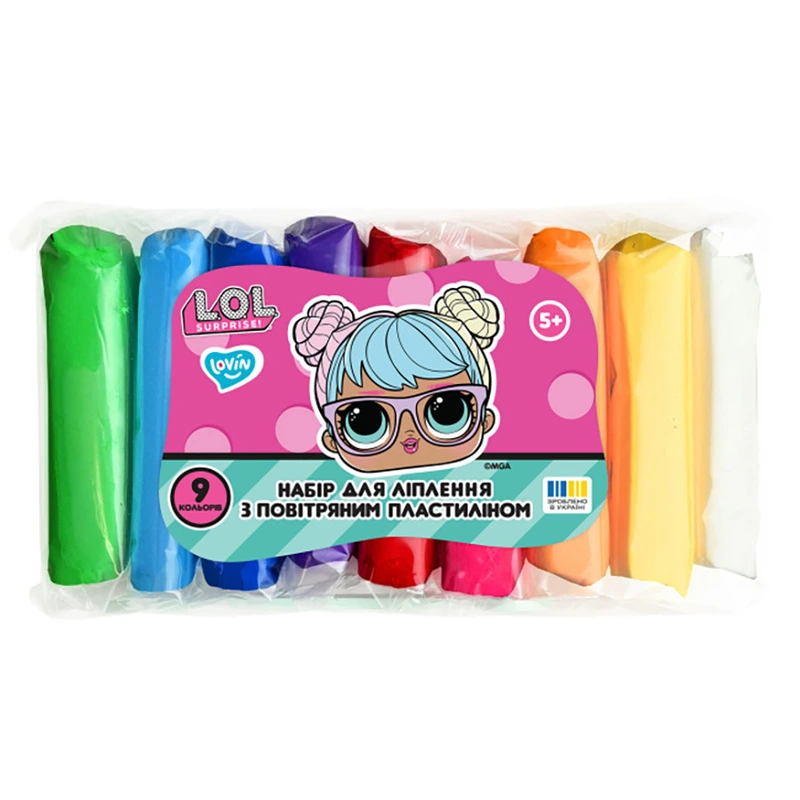 Набір для ліплення з повітряним пластиліном L.O.L. Surprise! LOL70195, 9 кольорів класик — Lovin