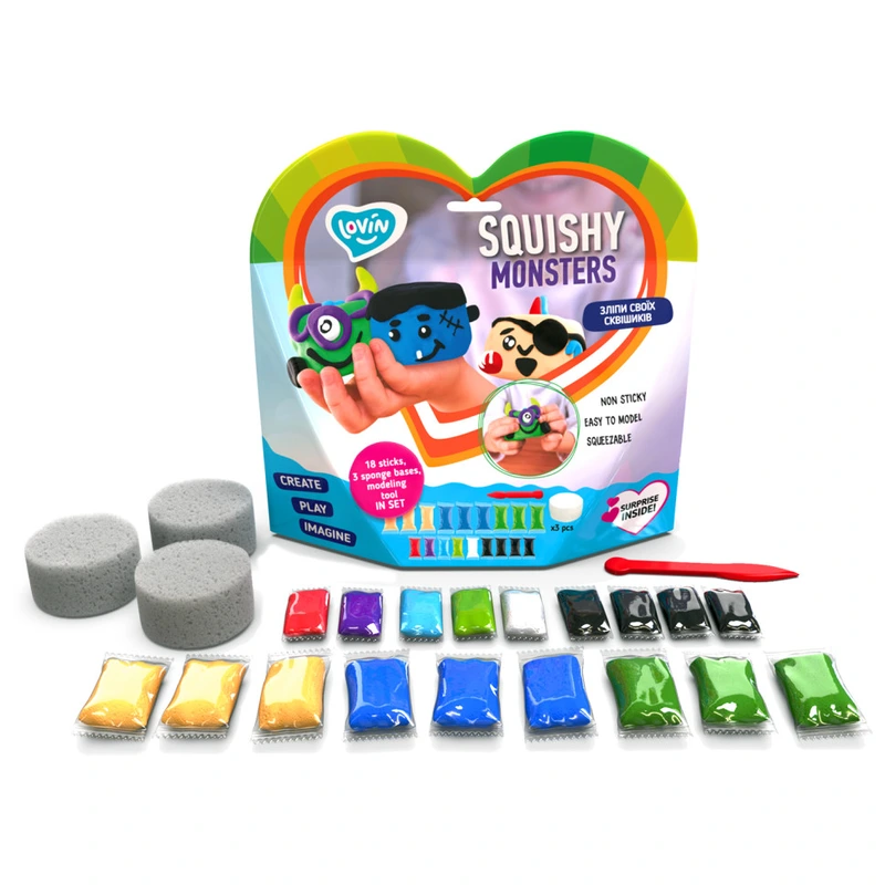Набір для ліплення з повітряним пластиліном Squishy Monsters ТМ Lovin 70130 — Lovin