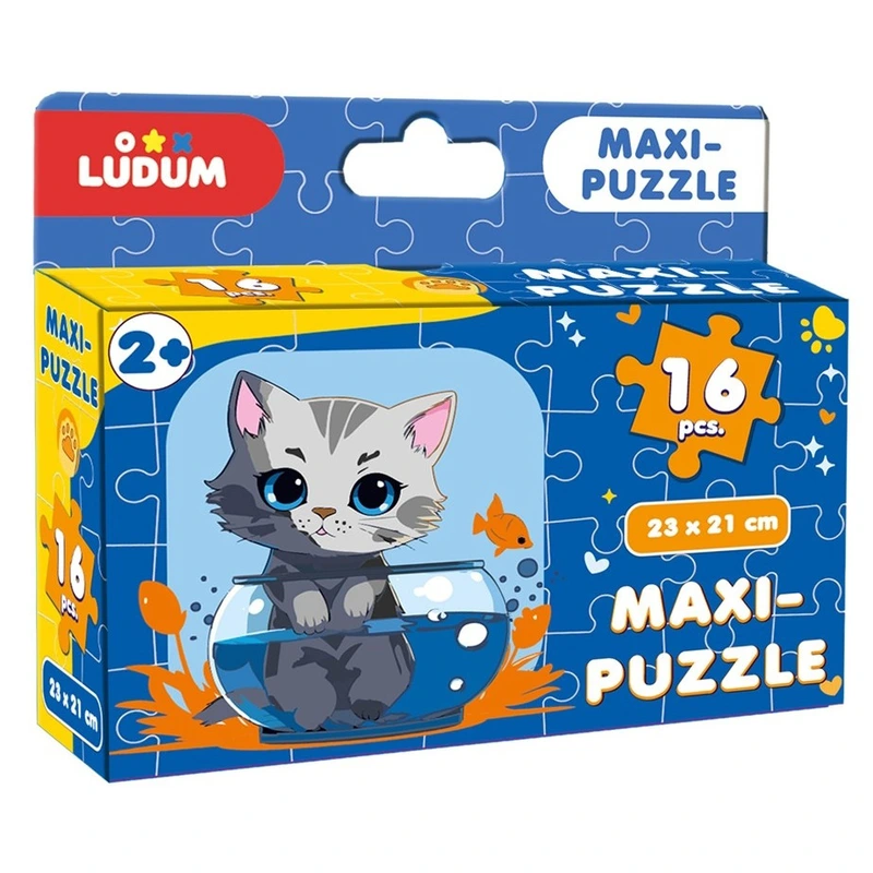 Дитячі пазл "Котик 1" Maxi-Puzzle ME5032-02, 16 елементів 23х21 см — Ludum