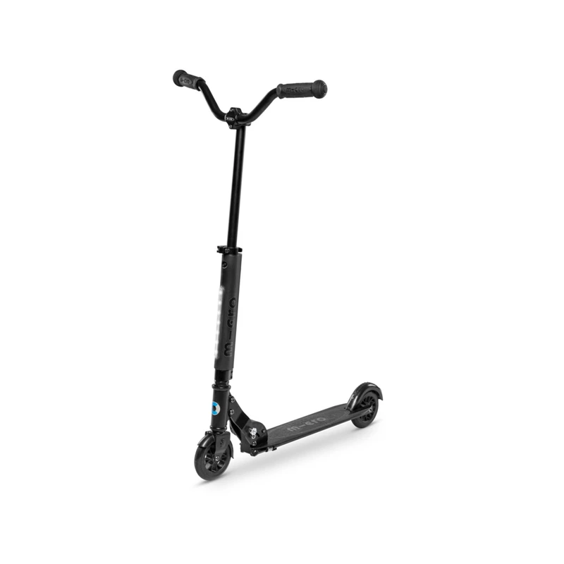 Самокат MICRO серії "Sprite Deluxe" – ЧОРНИЙ (до 100 kg, двоколісний, світло) — Micro