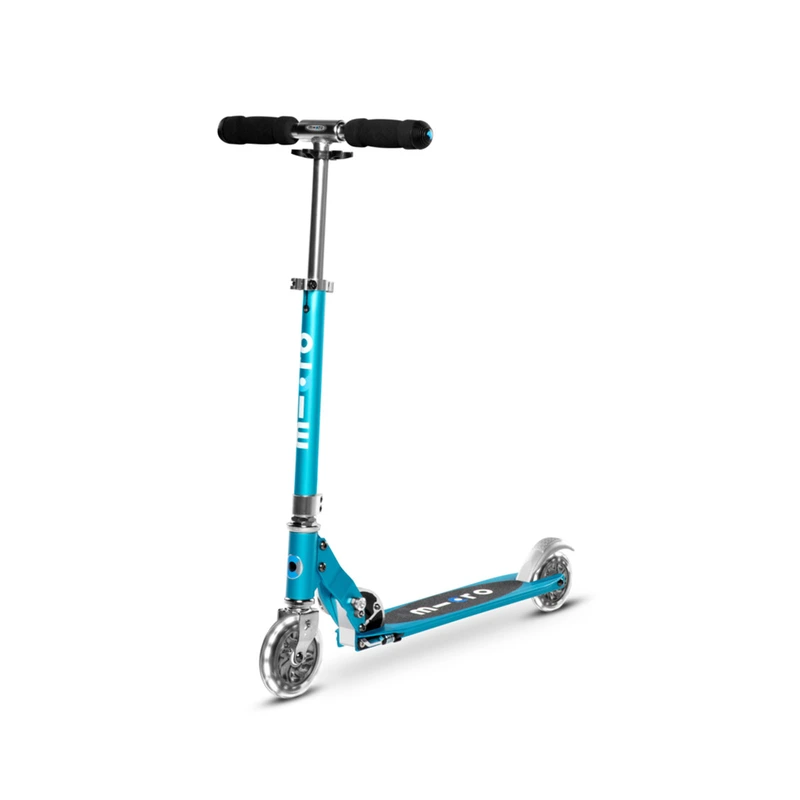 Самокат MICRO серії "Sprite LED" – БЛАКИТНИЙ ОКЕАН (до 100 kg, двоколісний, світло) — Micro