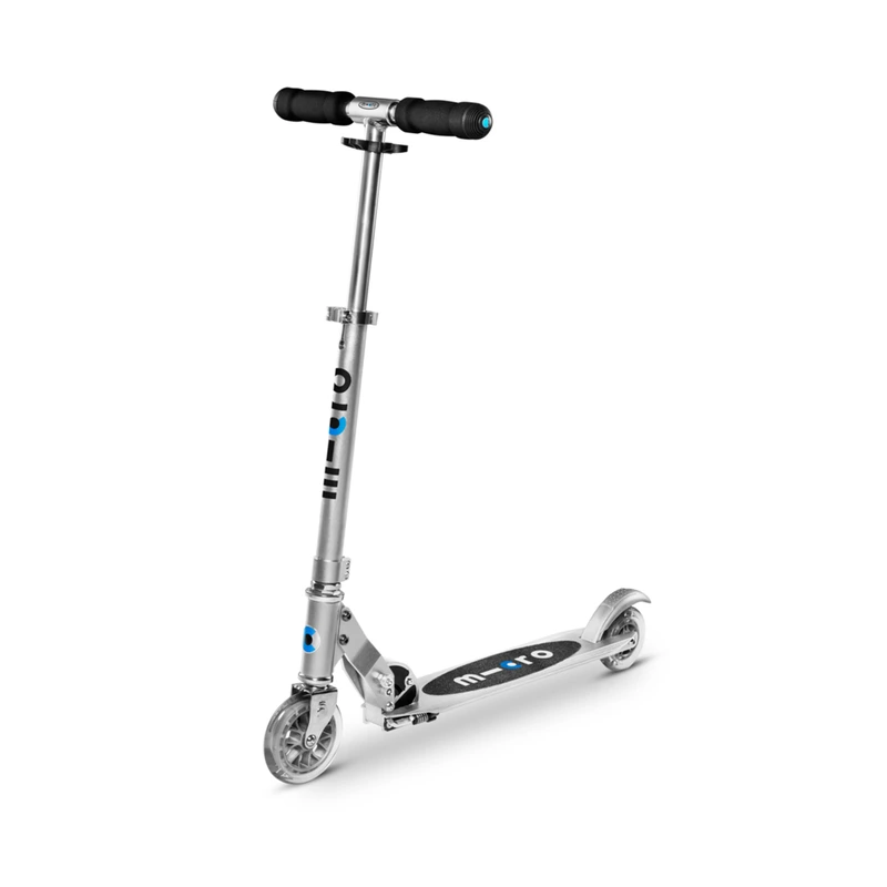 Самокат MICRO серії "Sprite" – МАТОВИЙ СРІБЛЯСТИЙ (до 100 kg, двоколісний) — Micro