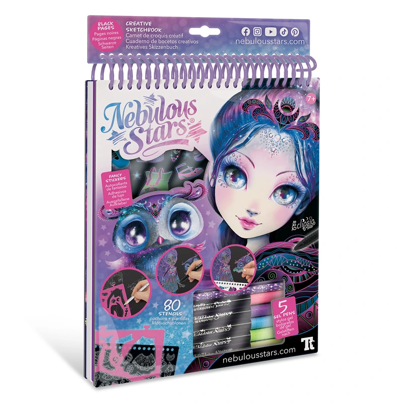 Набір для творчості NEBULOUS STARS – СКЕТЧБУК: ЕКЛІПСІЯ, ЧОРНІ АРКУШІ — Nebulous Stars
