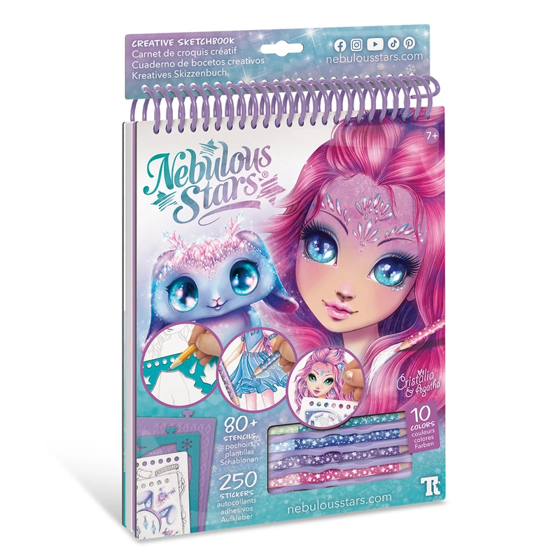 Набір для творчості NEBULOUS STARS – СКЕТЧБУК: КРИСТАЛІЯ, МОТИВИ САМОЦВІТІВ