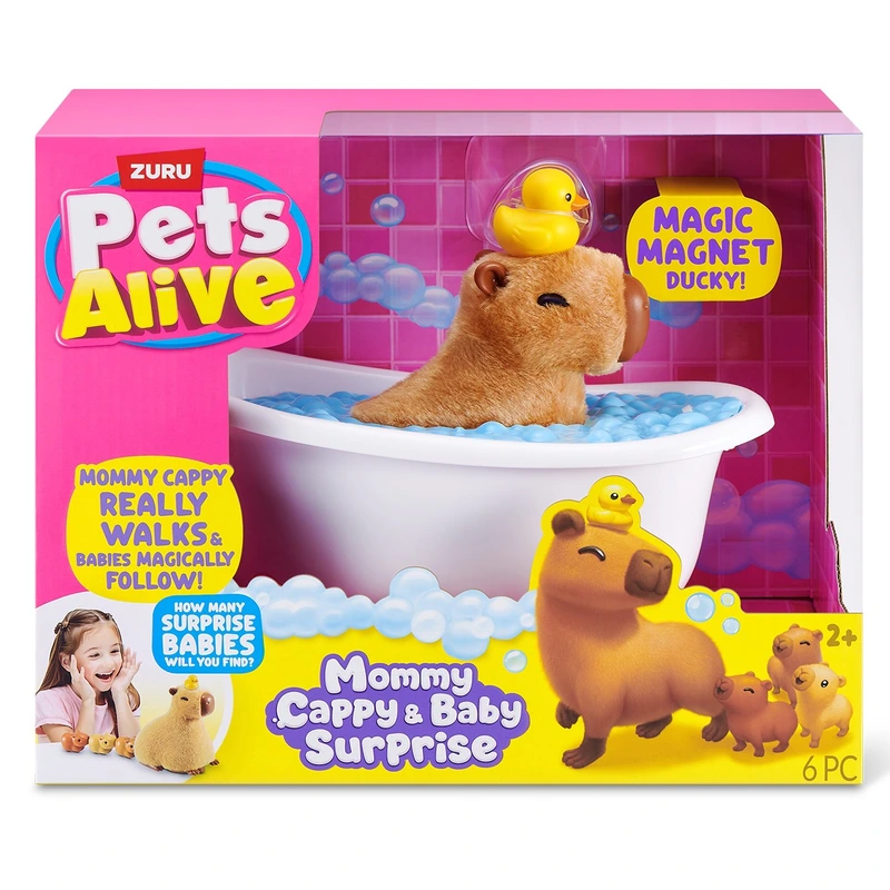 Інтерактивний ігровий набір PETS ALIVE серії "Mama & Baby Surprise" S1 – МАМА КАПІБАРА З СЮРПРИЗОМ — Pets & Robo Alive