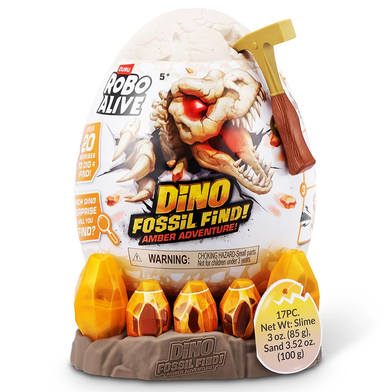 Інтерактивний ігровий набір-сюрприз ROBO ALIVE S1 – БУРШТИНОВІ РОЗКОПКИ ДИНОЗАВРА (в ас.) — Pets & Robo Alive