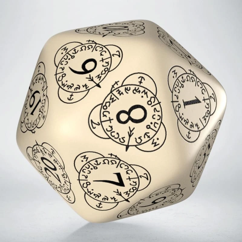 Кубик D20 Level Counter Beige & black Die (1)