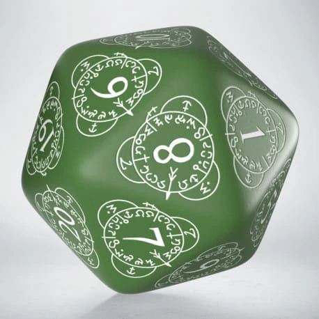Кубик D20 Level Counter Green & white Die (1)