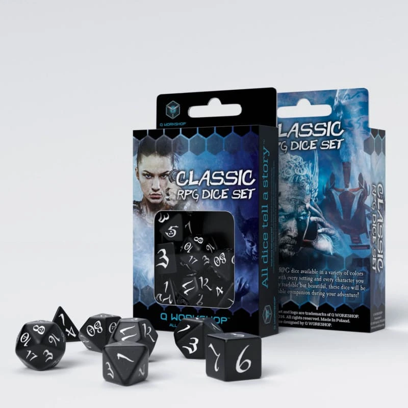 Набір кубиків Classic RPG Black & white Dice Set (7)