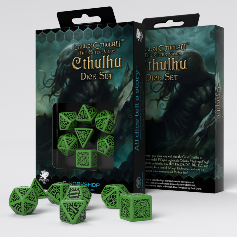 Набір кубиків COC The Outer Gods Cthulhu Dice Set (7) — Q-Workshop