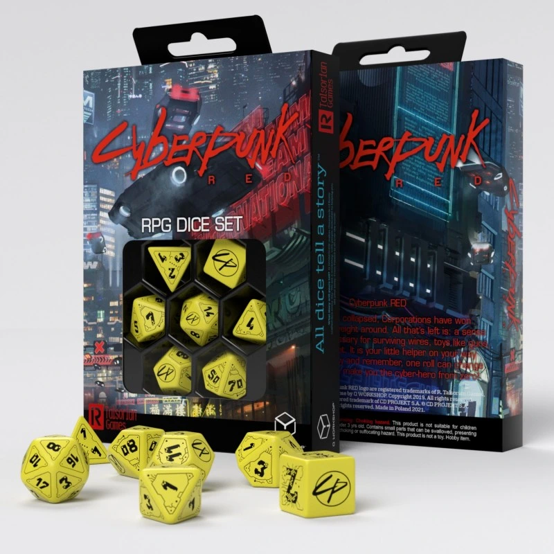 Набір кубиків Cyberpunk Red Dice Set: Danger Zone — Q-Workshop