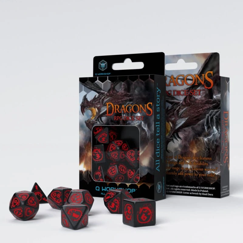Набір кубиків Dragons Dice Set: Onyx (7) — Q-Workshop