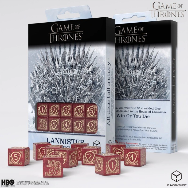 Набір кубиків Game of Thrones. Lannister 10xD6 Dice Set — Q-Workshop
